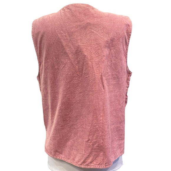 Floral Lace Sweater Vest Womens M-L Mauve Button Up Knit Sheer Boho New - Picture 5 of 12